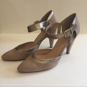Madeline Latricia Nude Pumps with Ankle Strap